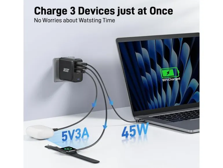 Acer Netzteil-Ladegerät 67W GaN inkl. 2m USB-C Kabel