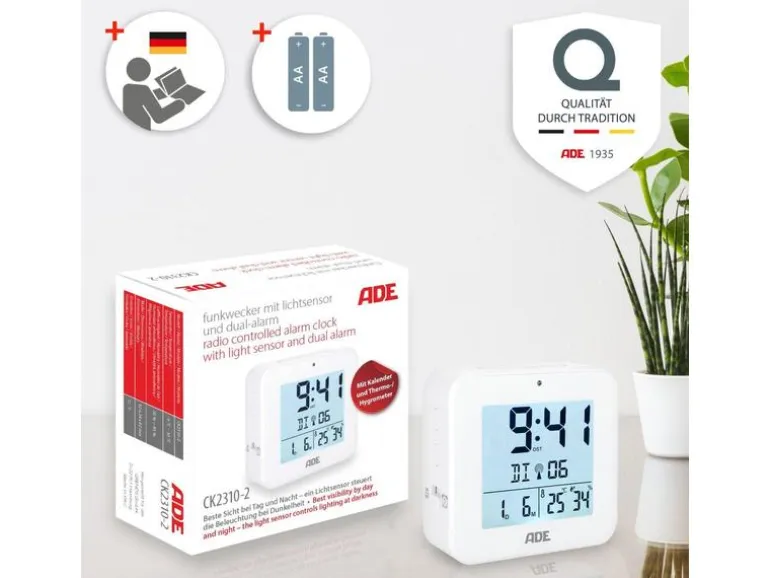 ADE Funkwecker mit Nachtlichtsensor
