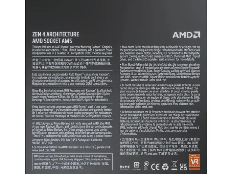 AMD CPU Ryzen 5 7600 3.8 GHz