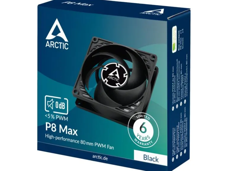 Arctic Cooling PC-Lüfter P8 Max Schwarz