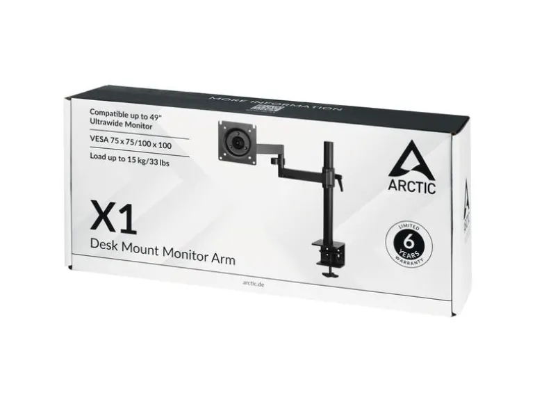 Arctic Cooling Tischhalterung X1 bis 10 kg – Schwarz matt