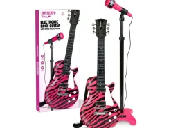 Bontempi Rockgitarre mit Standmikrofon Pink