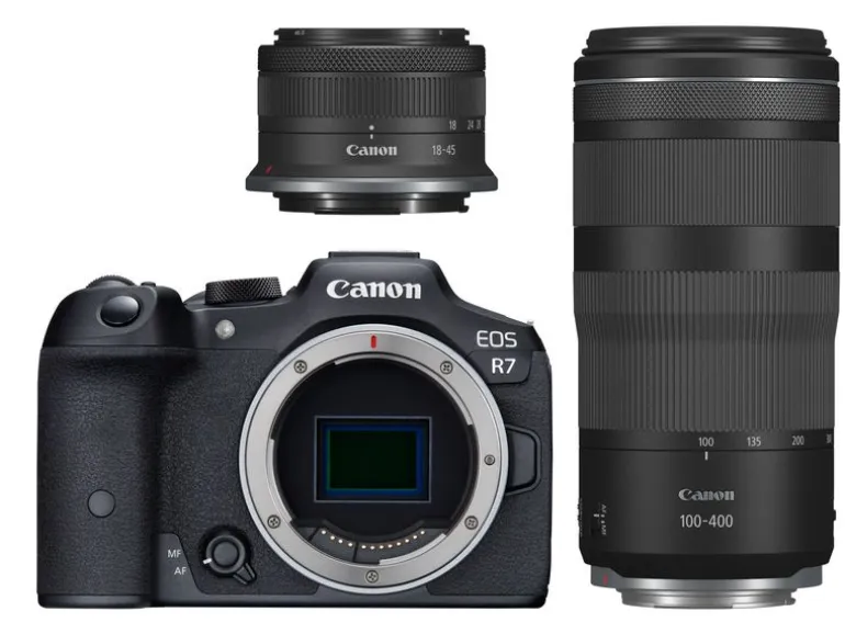 Canon Fotokamera EOS R7 Kit RF-S 18-45, RF 100-400