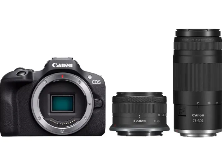Canon Fotokamera EOS R100 RF-S 18-45 mm + RF-S 18-45 / 75-300 Kit