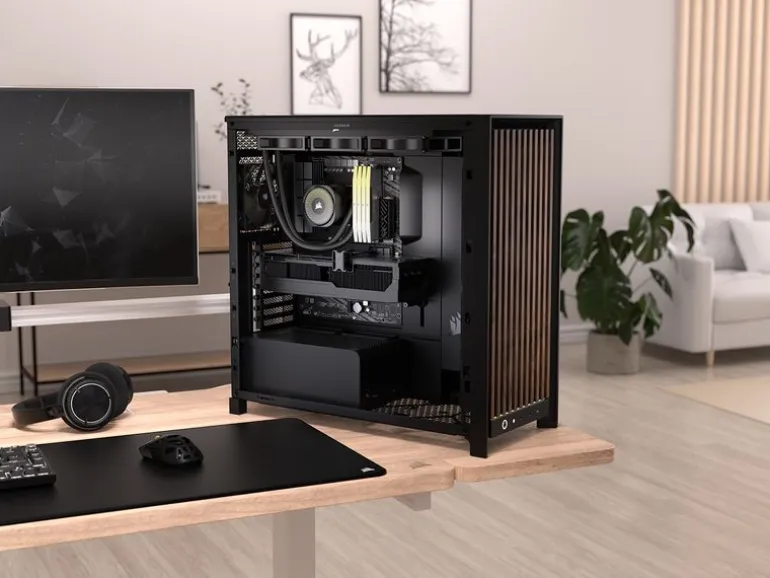Corsair PC-Gehäuse FRAME 5000D WOOD RS Mid-Tower Schwarz Wallnuss