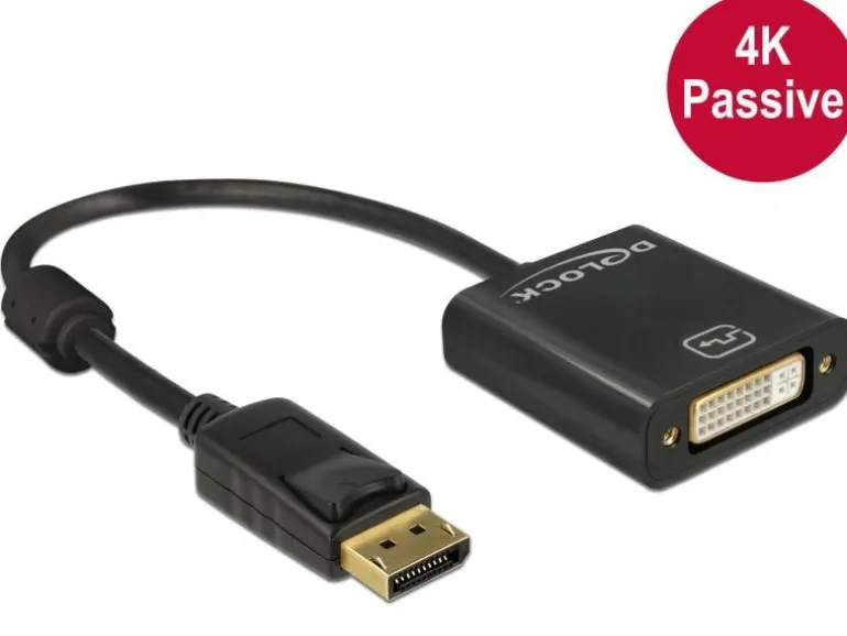 Delock Adapter Displayport - DVI passiv, 4K, schwarz