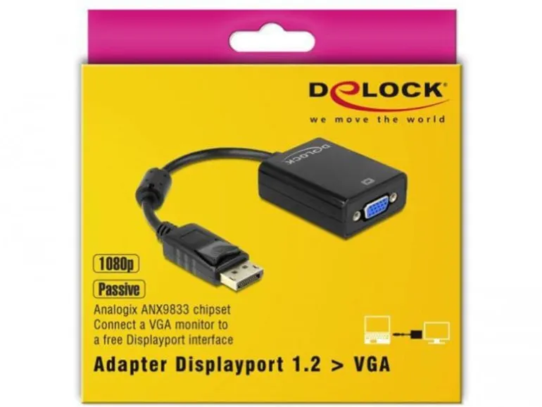 Delock Adapter Displayport - VGA Schwarz