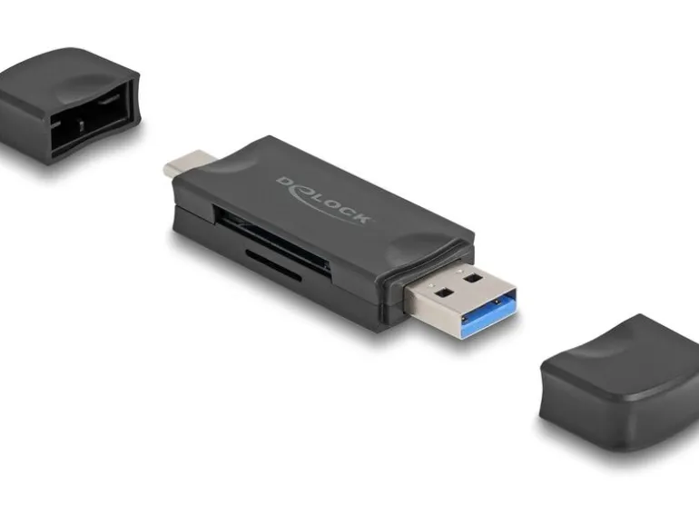 Delock Card Reader Extern USB-C / A für SD und Micro SD