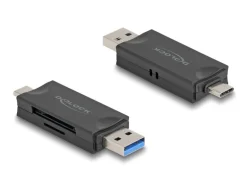 Delock Card Reader Extern USB-C / A für SD und Micro SD