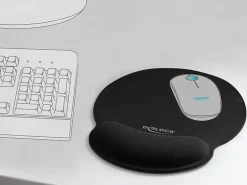 Delock Ergonomische Mausmatte mit Handballenauflage Schwarz