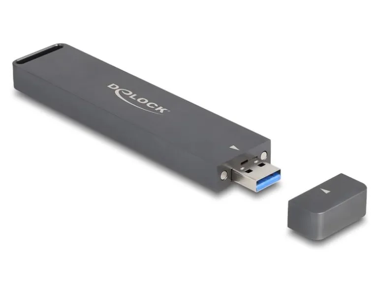 Delock Externes Gehäuse M.2 NVMe PCIe SSD, SATA SSD mit USB-A