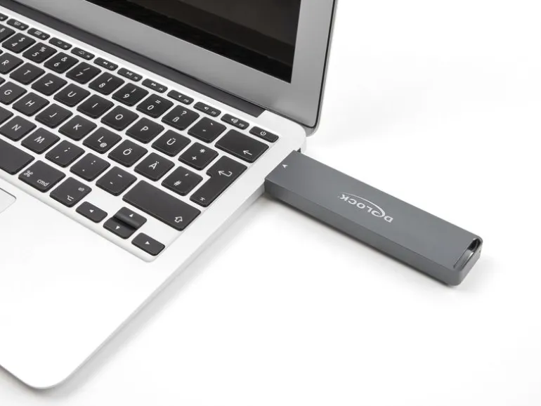 Delock Externes Gehäuse M.2 NVMe PCIe SSD, SATA SSD mit USB-A