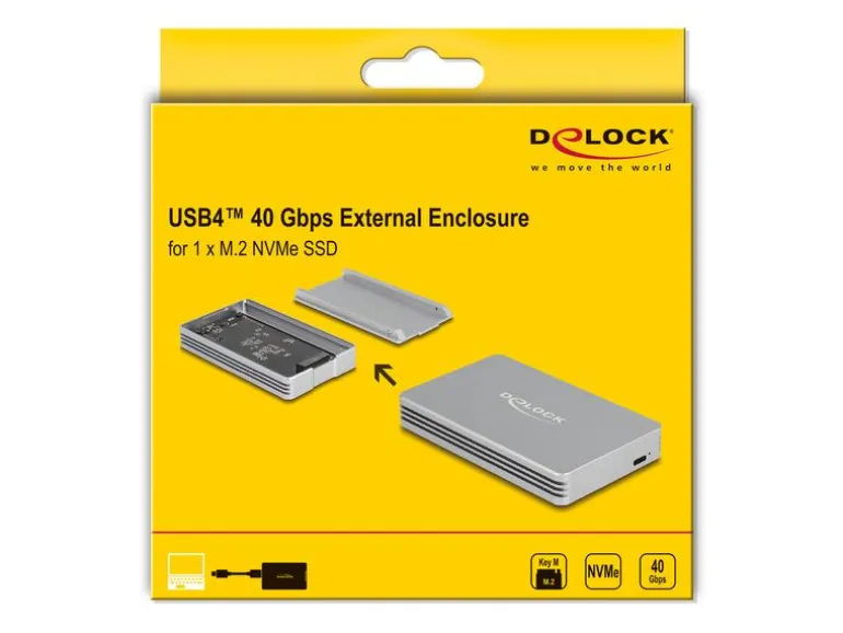 Delock Externes Gehäuse M.2 NVMe USB4 40 Gbps M.2
