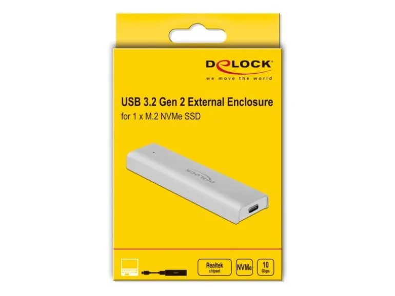 Delock Externes Gehäuse USB-C - M.2 Key-M, NVME M.2