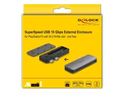 Delock Externes Gehäuse USB3.2 Gen 2 für PS5 mit M.2 NVMe Slot M.2
