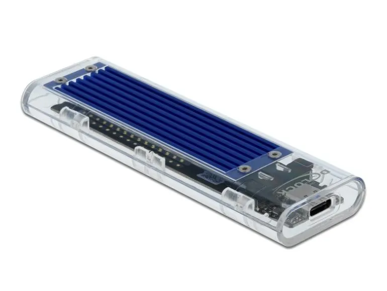 Delock Externes Gehäuse USB3.1 Typ-C – NVME SSD M.2, Transparent