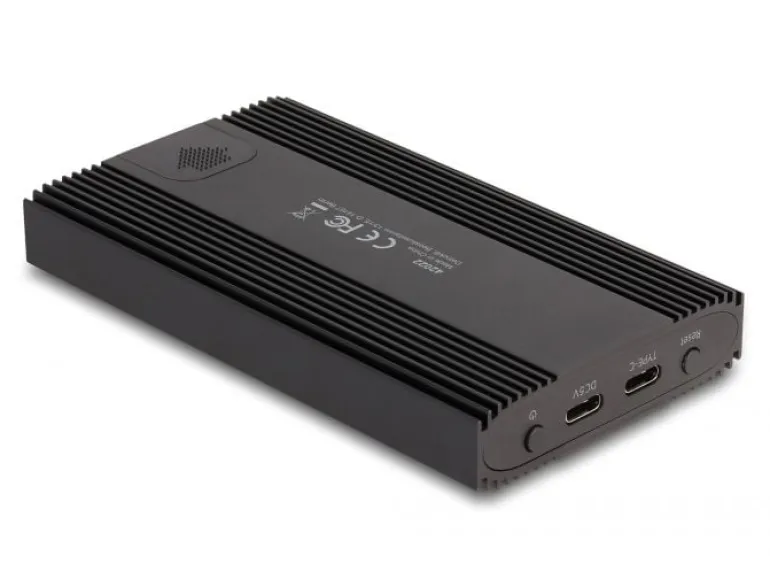 Delock Externes Gehäuse 2x M.2 NVMe PCIe SSD USB-C 20 Gbps M.2