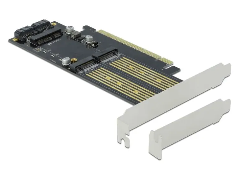 Delock Host Bus Adapter PCI-Ex16v4 - M.2 Key-B, M.2 Key-M, mSATA