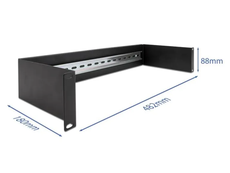 Delock Hutschienenpanel 2HE 19", Schwarz