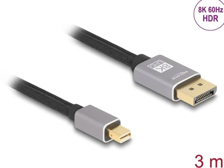 Delock Kabel 8K 60 Hz Mini-DisplayPort - DisplayPort, 3 m