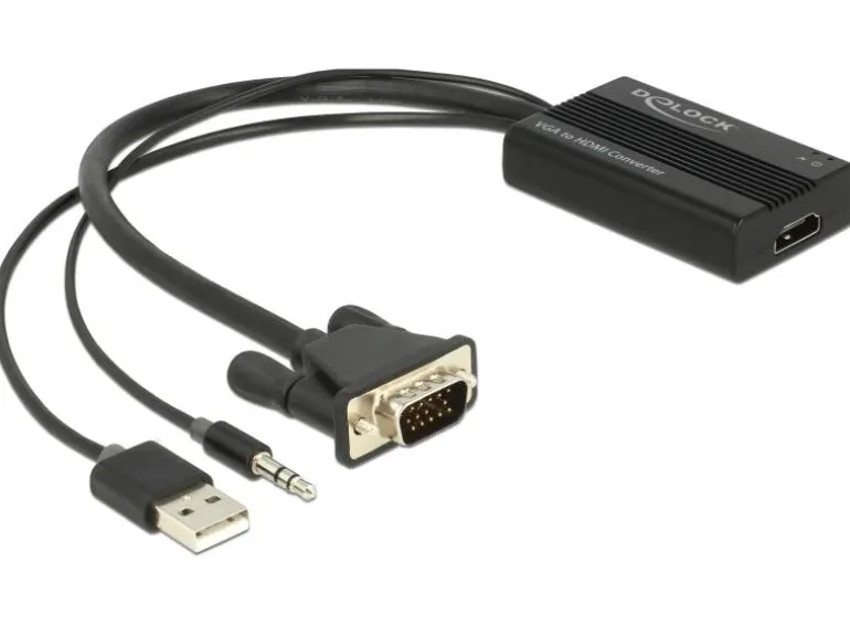 Delock Konverter VGA – HDMI, mit Audio 3.5mm Klinke
