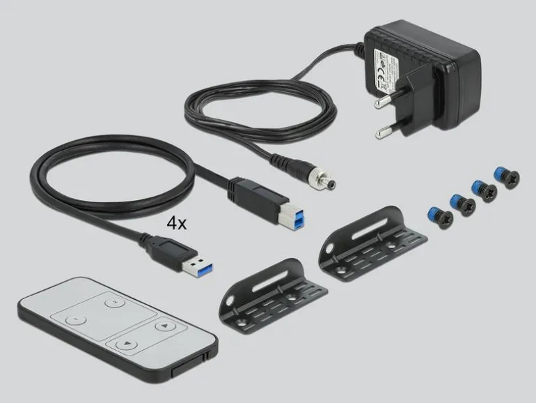 Delock KVM Switch 4 Port Displayport mit USB 3.0 und Audio 8k 30Hz
