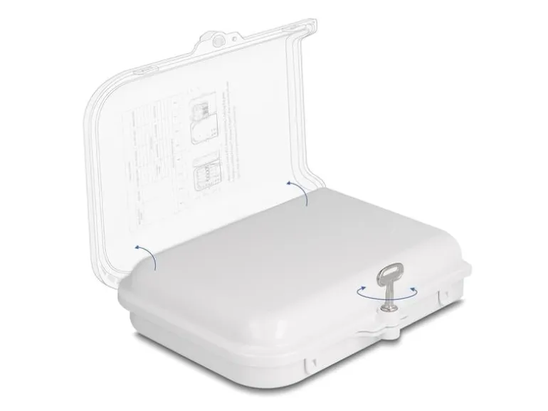 Delock LWL Verteilerbox IP65, 8 Port, Weiss