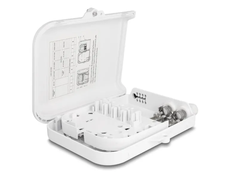 Delock LWL Verteilerbox IP65, 8 Port, Weiss