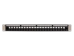 Delock Patchpanel Keystone 24 Port mit Entlastungsschiene 19" Rack