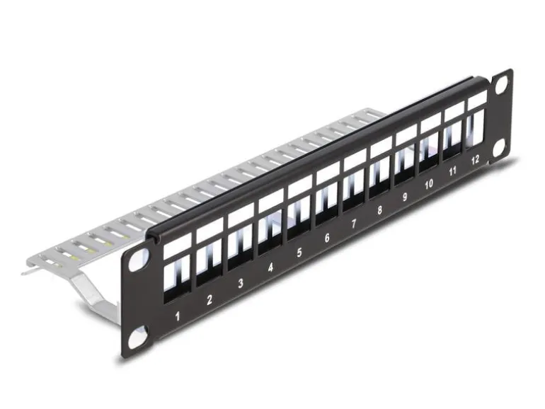 Delock Patchpanel Keystone 12 Port 1 HE 10" Rack