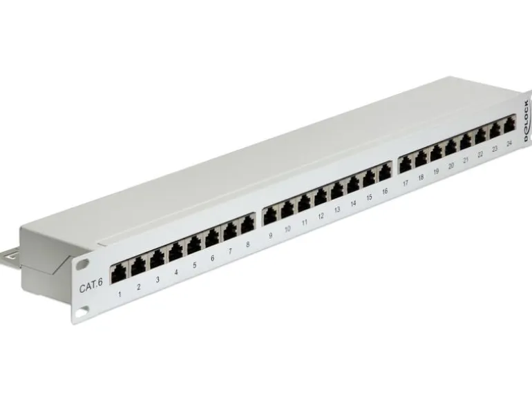 Delock Patchpanel 24 Port Cat.6 19" Rack Grau