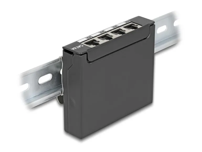 Delock Patchpanel 4-Port Desktop/DIN-Rail/Wand