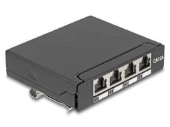 Delock Patchpanel 4-Port Desktop/DIN-Rail/Wand