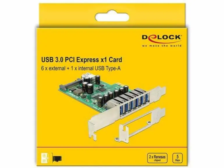 Delock PCI-Express-Karte 89377 USB 3.0 - 6x extern + 1x intern