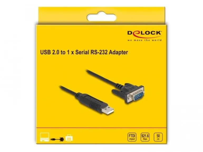 Delock Serial-Adapter USB-A Stecker - Seriell Buchse