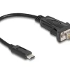 Delock Serial-Adapter USB-C – RS-232 D-Sub 9 Pin mit Schraube 0.25m
