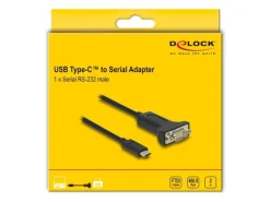 Delock Serial-Adapter USB-C – RS-232 D-Sub 9 Pin mit Muttern 2 m