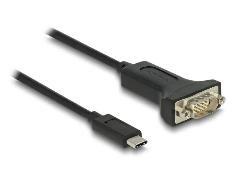 Delock Serial-Adapter USB-C – RS-232 D-Sub 9 Pin mit Muttern 2 m