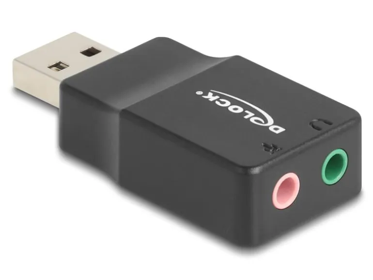 Delock Soundkarte USB-A Stecker - 2x3.5mm Klinke Plug & Play