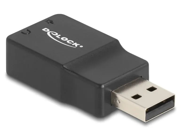 Delock Soundkarte USB-A Stecker - 2x3.5mm Klinke Plug & Play