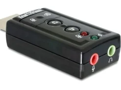 Delock Soundkarte USB2.0, Virtual 7.1, 24Bit/96Khz 3.5 mm In/Out