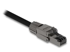 Delock Stecker RJ45 Cat.8.1 STP, werkzeugfrei 1 Stück, Grau