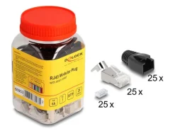 Delock Stecker RJ45, S/FTP, Cat.6A/7 25 Stück, Transparent