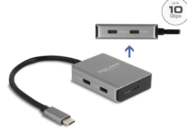 Delock USB-Hub 4 Port USB-C 10 Gbps