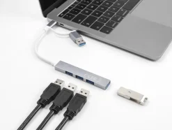 Delock USB-Hub USB – C / USB – A zu 3x USB 2.0 + 1x USB 5 Gbps
