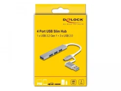 Delock USB-Hub USB – C / USB – A zu 3x USB 2.0  + 1x USB 5 Gbps
