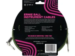 Ernie Ball Instrumentenkabel 6077 – 3.05 m, Grün/Schwarz