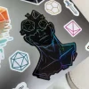 Glass Staff Sticker Holographic Head in the Game Schwarz