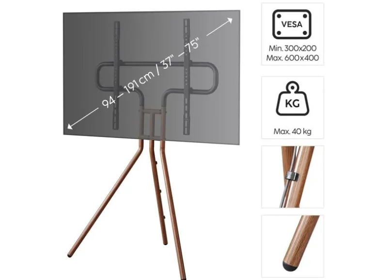 Hama Technics AG TV-Ständer (Staffelei) 75" Walnuss