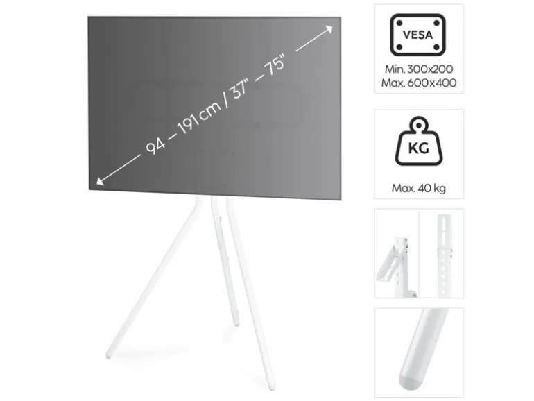 Hama Technics AG TV-Ständer (Staffelei) 75" Weiss